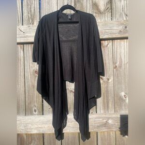 Chico’s Black Label lightweight Black Open Front Cardigan Size 1 (M Sz 6-8)